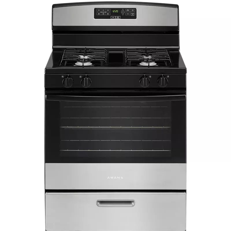 Amana - 5.1 Cu. Ft. Freestanding Gas Range with Bake Assist Temps - Stainless Steel