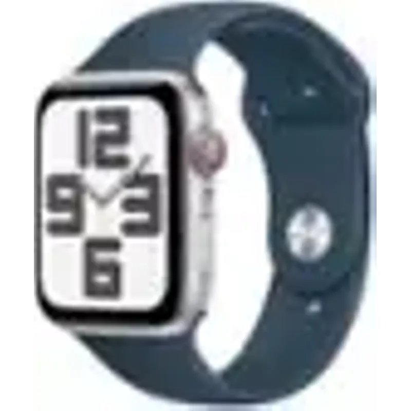 Apple Watch Se Gps & Cellular 44mm Silver Aluminum Case With M/l Storm Blue Sport Band (2023)