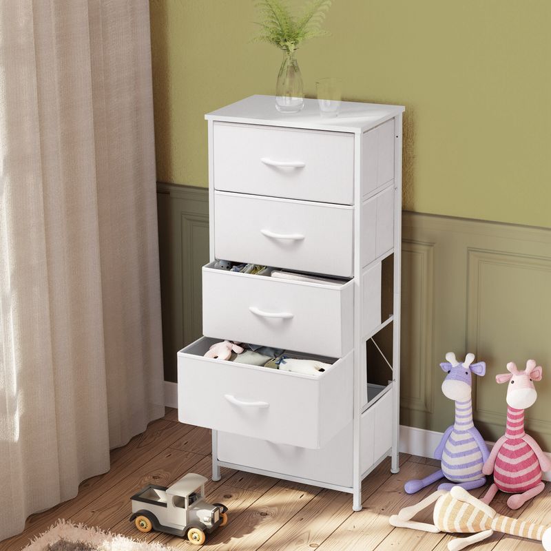 Pellebant 5 Drawers Vertical Storage Tower Organizer - Beige - 5-drawer