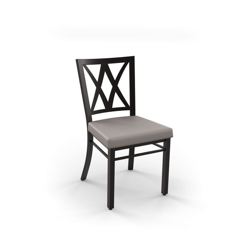 Amisco Washington Metal Chair - Metal: Grey-Polyurethane: Black