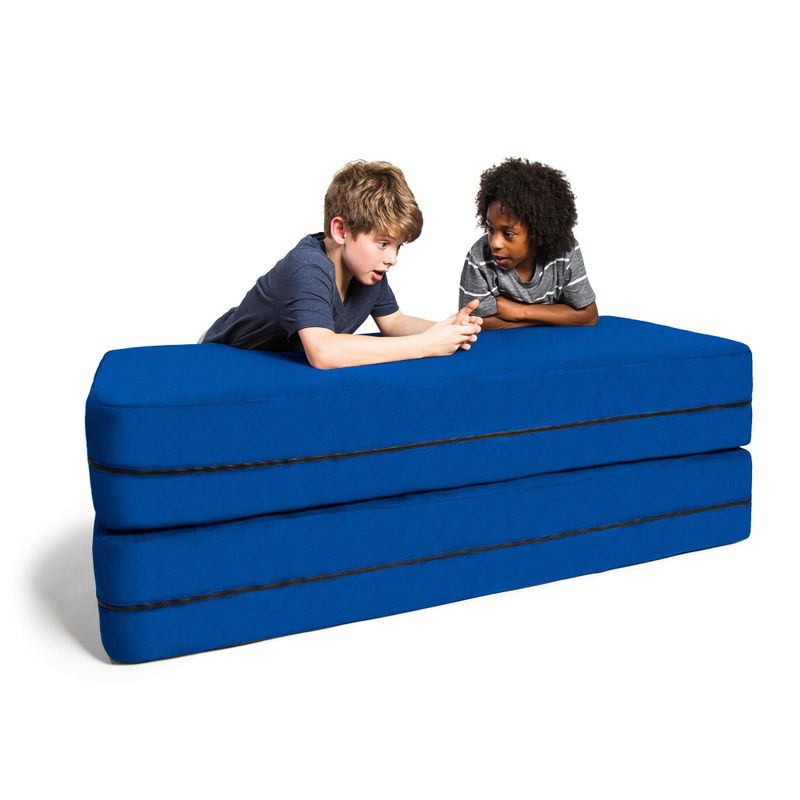 Jaxx Big Kids Convertible Sleeper Sofa & Ottoman Set - Blue