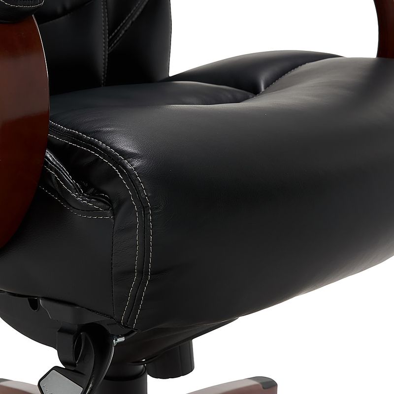 Alt View Zoom 14. La-Z-Boy - Delano Big & Tall Bonded Leather Executive Chair - Jet Black/Mahogany