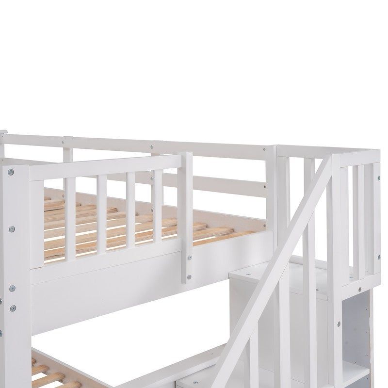 Twin-Over-Twin Bunk Bed with Three Drawers - Espresso