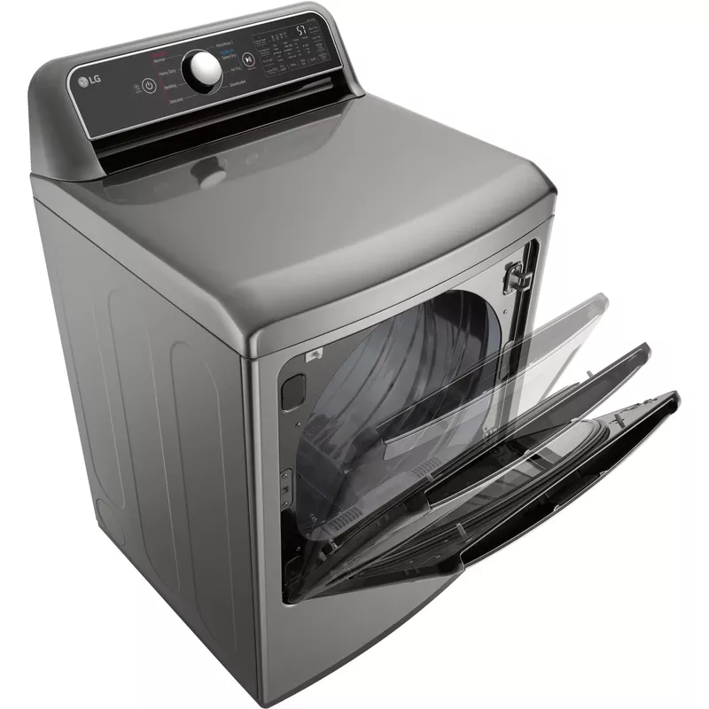 LG - 7.3 Cu. Ft. Smart Electric Dryer with EasyLoad Door - Graphite Steel