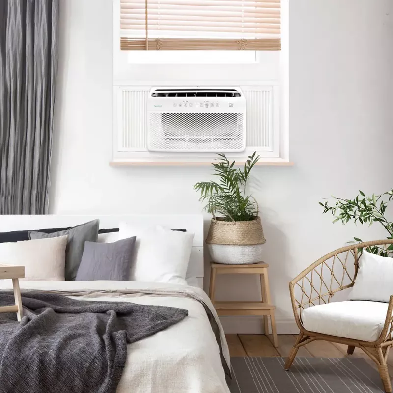 Keystone - 12,000 BTU Window Mounted Inverter Air Conditioner with Supplemental Heat and Remote Control