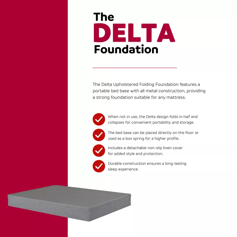 Delta 9 in. Twin Metal Mattress Foundation with Upturn 10 in. Foam Mattress