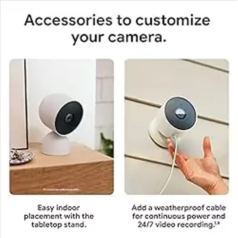 Google - Nest Cam Indoor/Outdoor Wire Free Security Camera - Snow