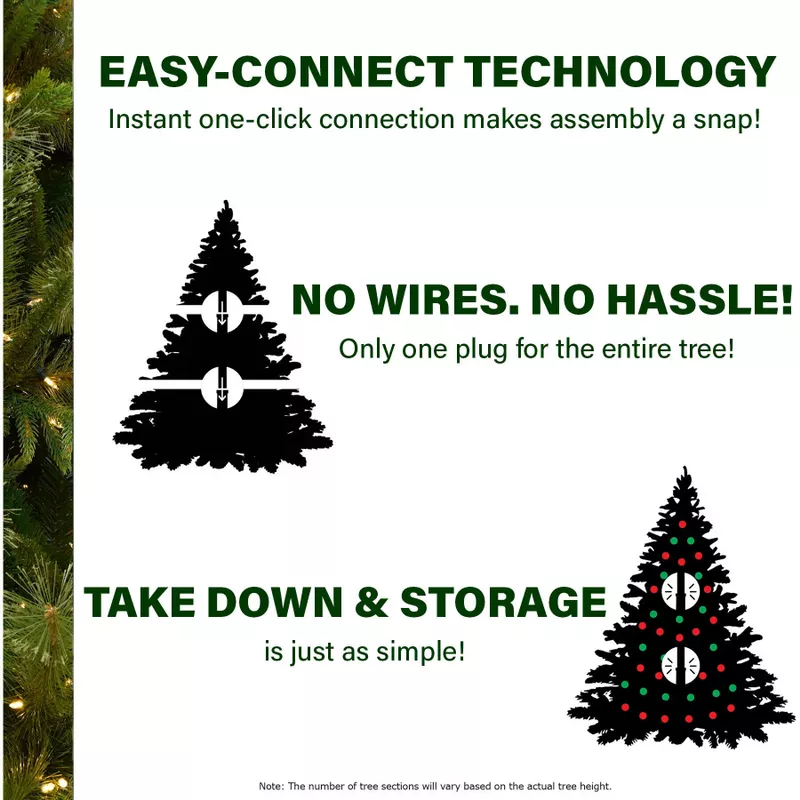 Fraser Hill Farm 6.5' Canyon Pine Tree, Multi-Color/Clear LED Lights, Easy Connect, Remote