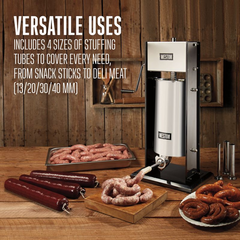 Weston® 30 Lb Vertical Sausage Stuffer - Stainless Steel