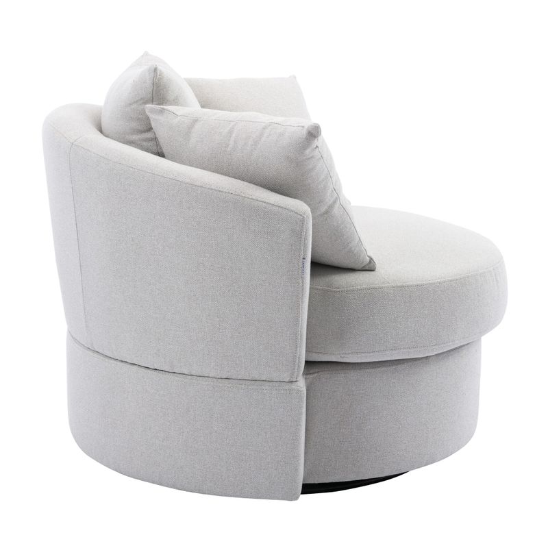 Modern Linen Swivel Accent Chair Bucket Chair - Beige