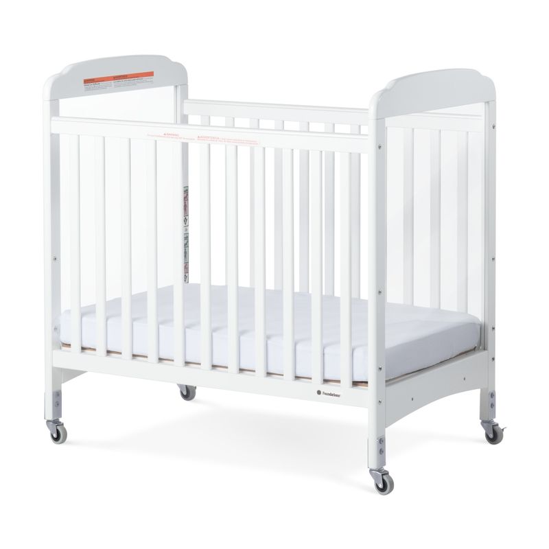 Next Gen Serenity Fixed-Side Compact Clearview Crib -  White