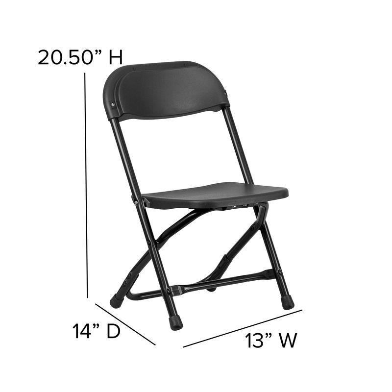 10 Pack Kids Plastic Folding Chair - Black