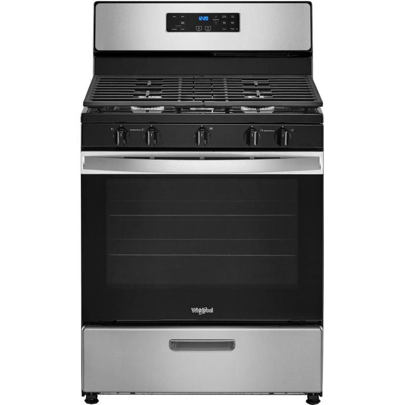 Front Zoom. Whirlpool - 5.1 Cu. Ft. Freestanding Gas Range with Edge to Edge Cooktop - Stainless steel