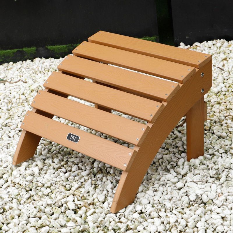 Ottoman Footstool All-Weather and Fade-Resistant Plastic Wood - 19.68*18.89*13.38 - Brown