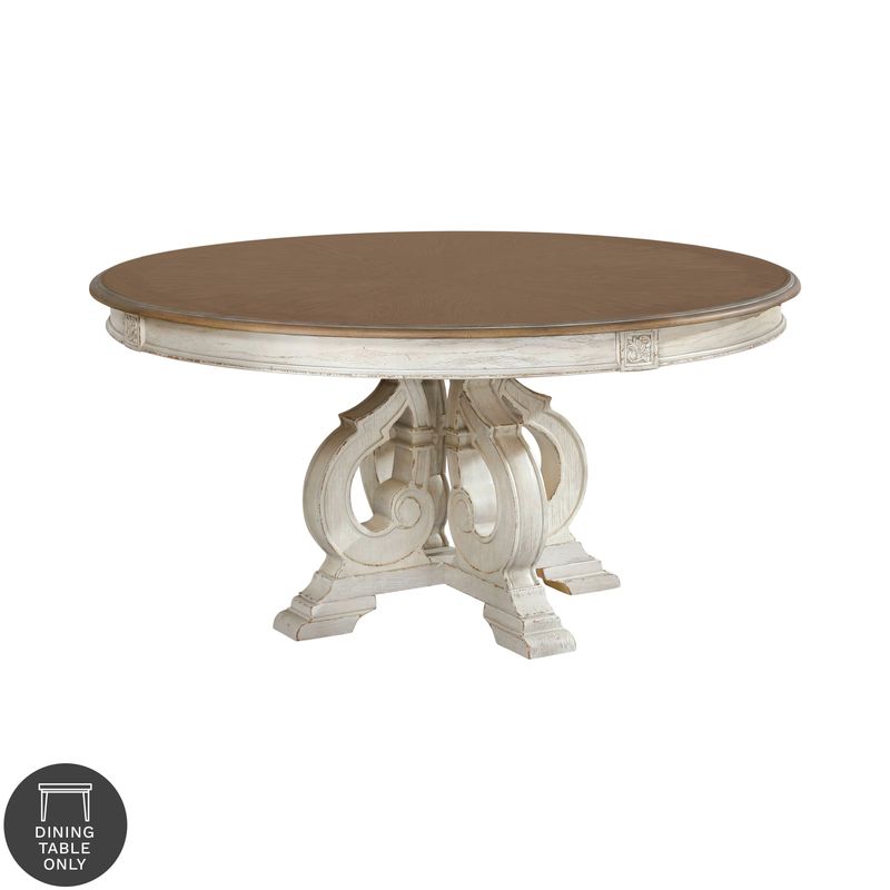 The Gray Barn Caelum Antique White 60-inch Round Dining Table - Antique White/Ivory