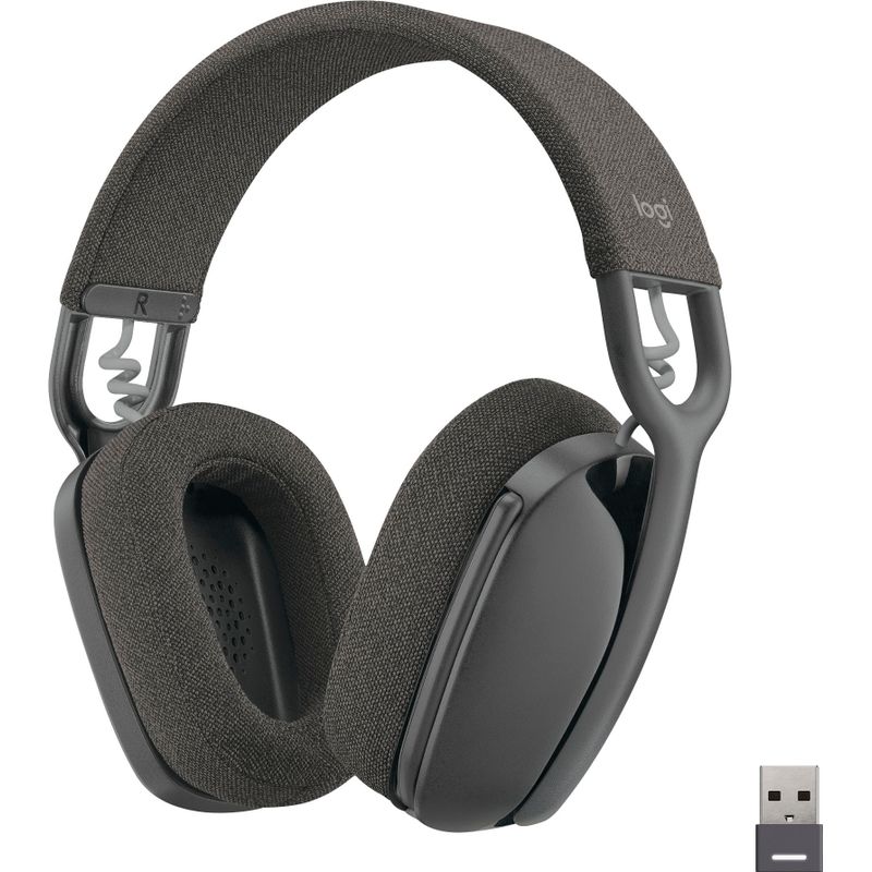 Front Zoom. Logitech - Zone Vibe 125 Wireless Over-the-Ear Headphones with Noise-Canceling Microphone - Graphite