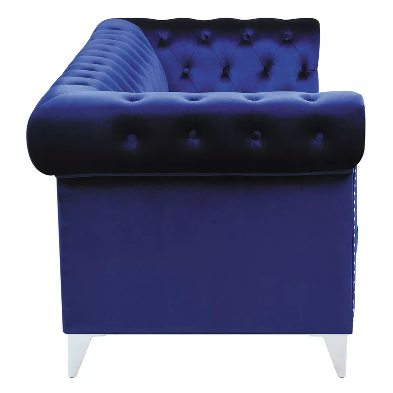 Bleker Tufted Tuxedo Arm Sofa Blue