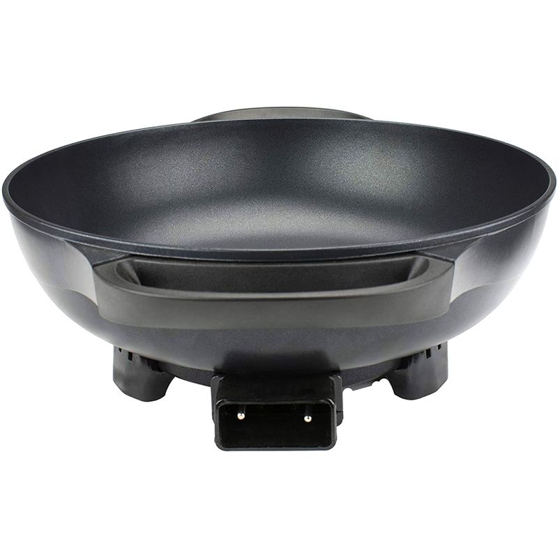 Brentwood 13in Flat Bottom Electric Wok Skillet with Lid in Black - Black