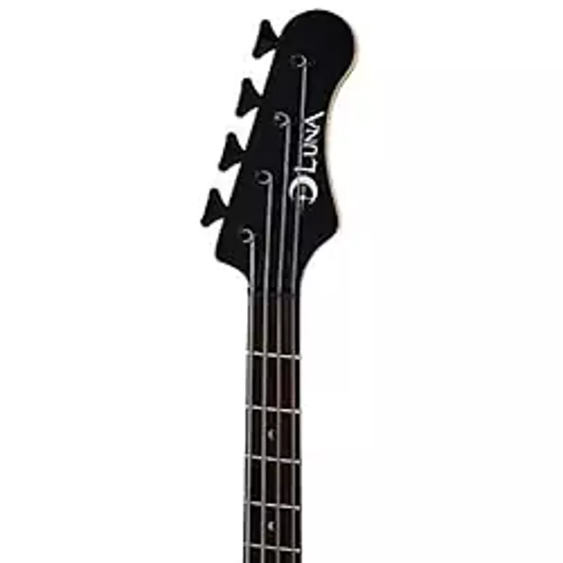 Luna Tattoo 34" Long Scale Electric Bass Guitar, Satin Natural