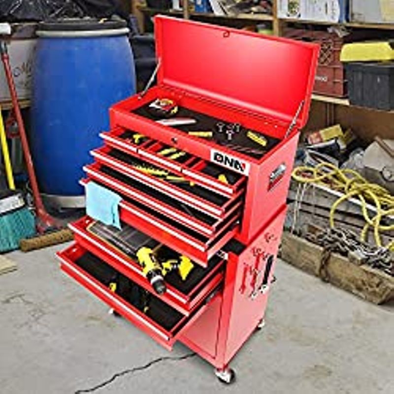 DNA MOTORING TOOLS-00265 2 Pcs Combination Tool Rolling Cabinet 2-in-1 Detachable Toolbox Organizer Chest High Capacity Storage with...