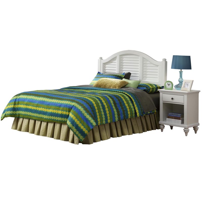 Bermuda King Headboard and Night Stand by Home Styles - Brushed white