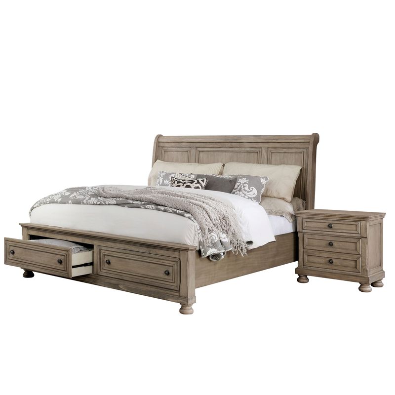 Furniture of America Nahkohe Transitional Solid Wood 2-piece Bedroom Set - Eastern King