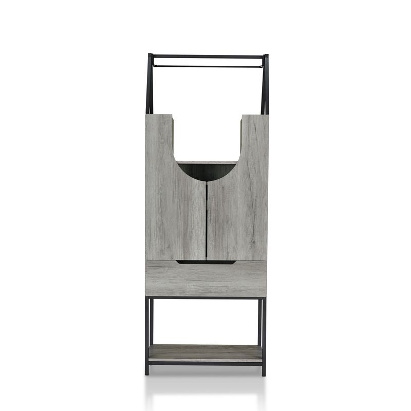 Furniture of America Marcus Contemporary Multi-storage Wine Cabinet - Vintage Grey Oak