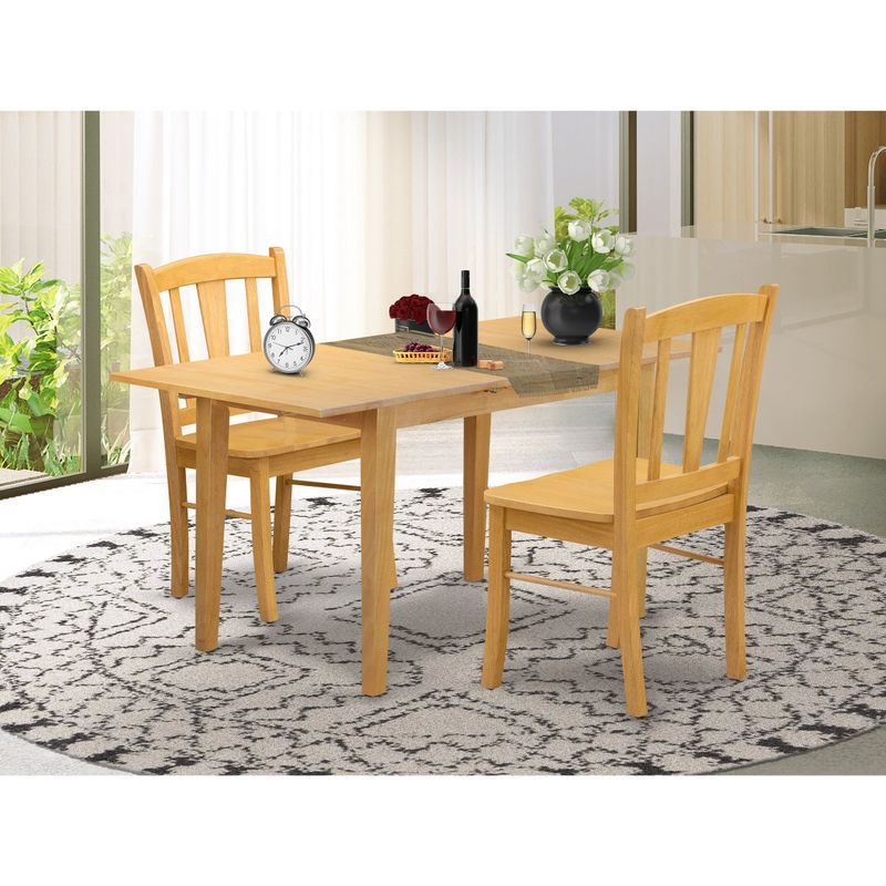 Dining Set- Butterfly Leaf Rectangular Table- Wooden Chairs with Wooden Seat and Slatted Chair Back (Color & Pieces Options) -...