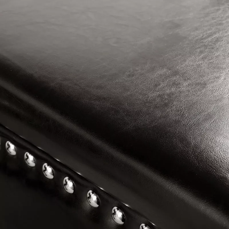 Cabot Velvet Storage Bench with Silver Nailhead Trim - Espresso PU Leather