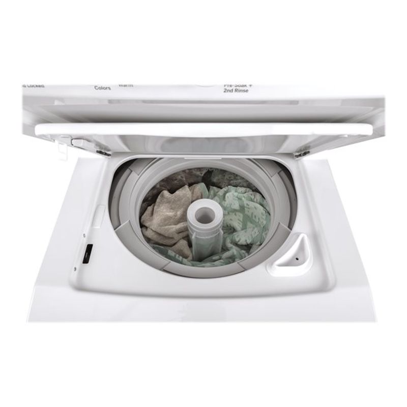 Ge Unitized Spacemaker 24" White Stack Washer With Electric Dryer