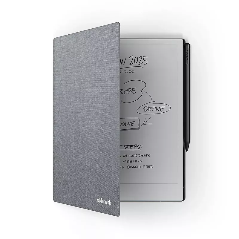 reMarkable 2 - 10.3” Paper Tablet with Marker Plus and Polymer Weave Book Folio - Gray