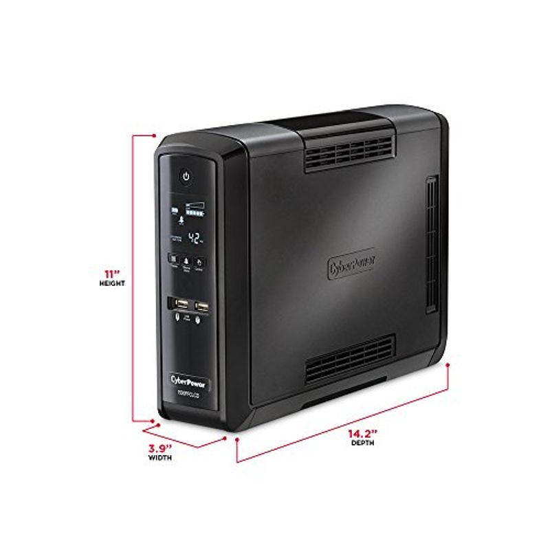 CyberPower CP1500PFCLCD PFC Sinewave UPS System, 1500VA/900W, 10 Outlets, AVR, Mini-Tower
