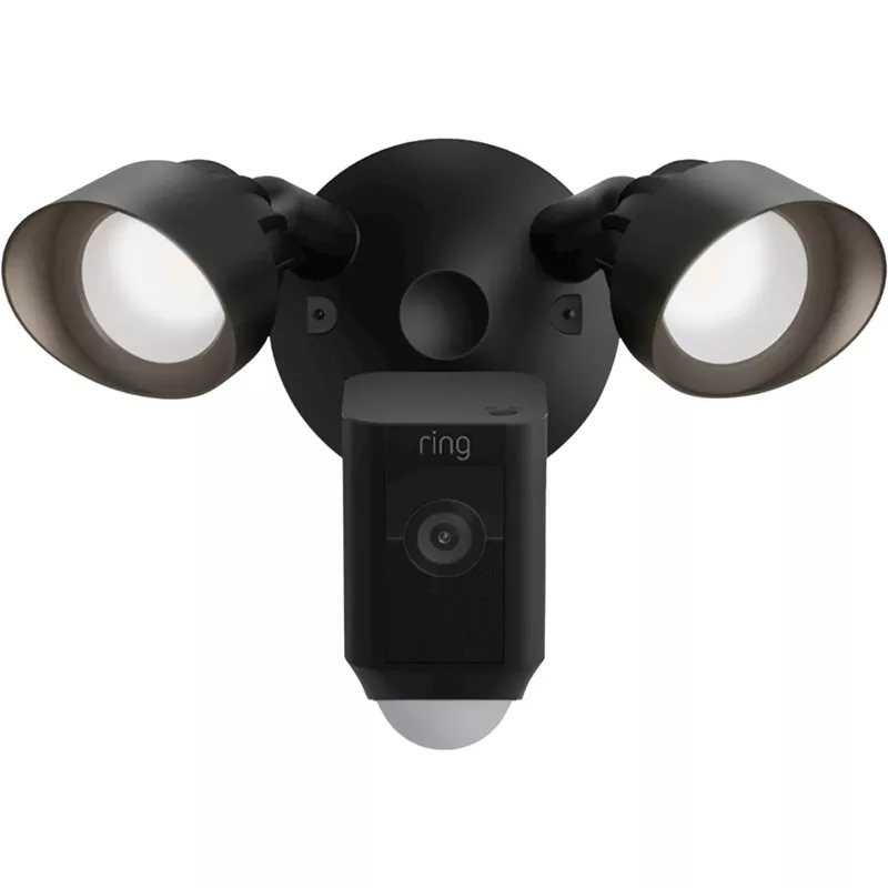Ring - Floodlight Cam Plus Outdoor Wired 1080p Surveillance Camera - Black