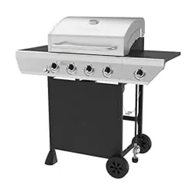 Nexgrill - 4 Burner + Side Burner Cart Gas Grill - Black