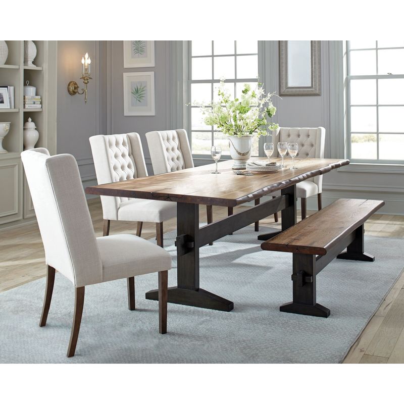 Coaster Furniture Bexley Natural Honey and Espresso Trestle Dining Table - Natural Honey