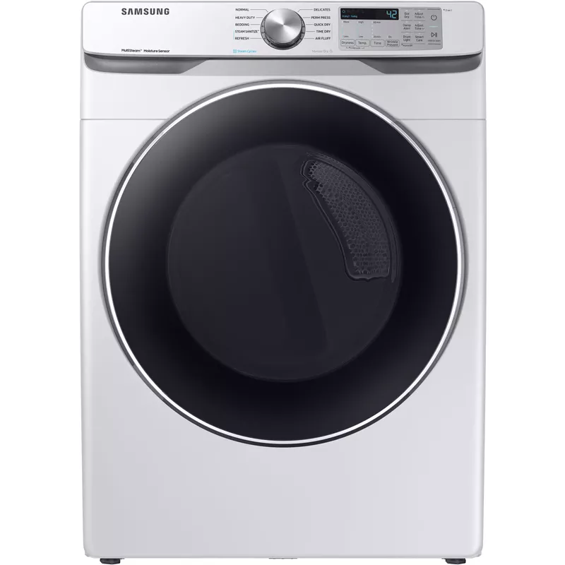Samsung Front Load Gas Dryer with Steam Sanitize+ in White