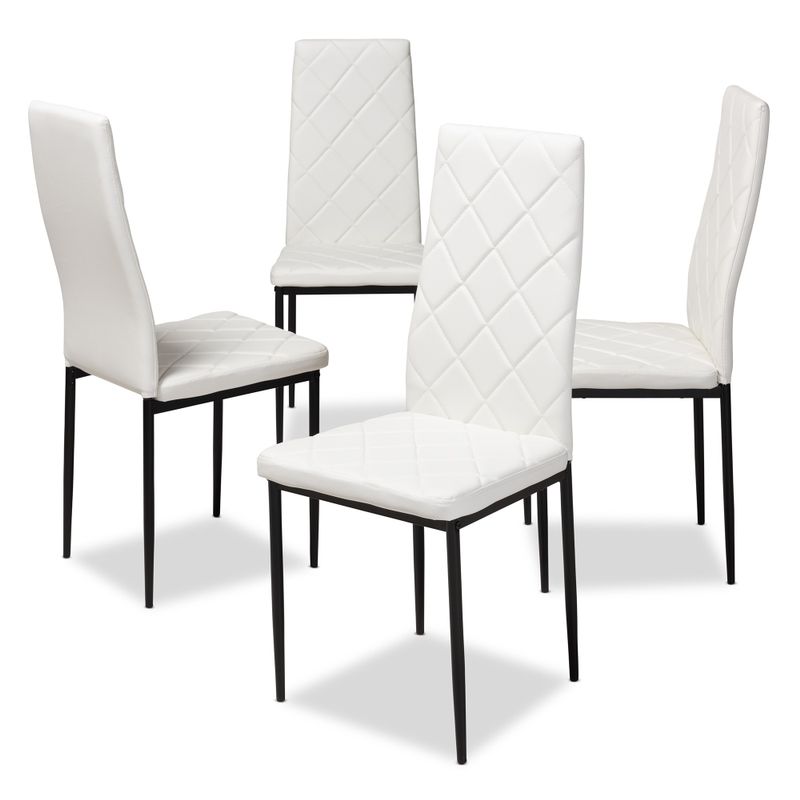 Modern Faux Leather Dining Chair 4-Piece Set by Baxton Studio - Black