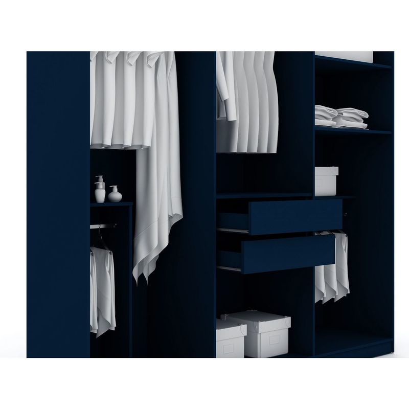 Gramercy Modern Freestanding Wardrobe Armoire Closet - Tatiana Midnight Blue