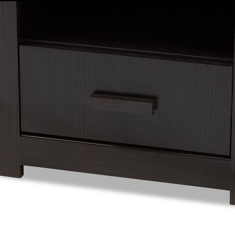 Contemporary Wenge Brown 1-Drawer Nightstand by Baxton Studio