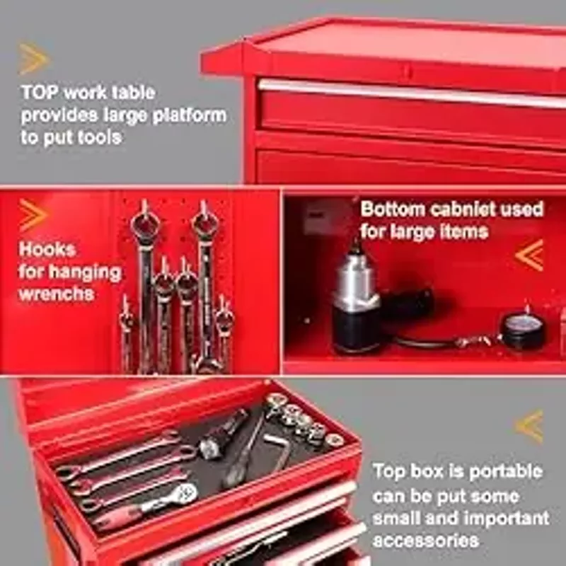 BIG RED Tool Box Portable Toolbox, 11" x 20.3" x 40.4"