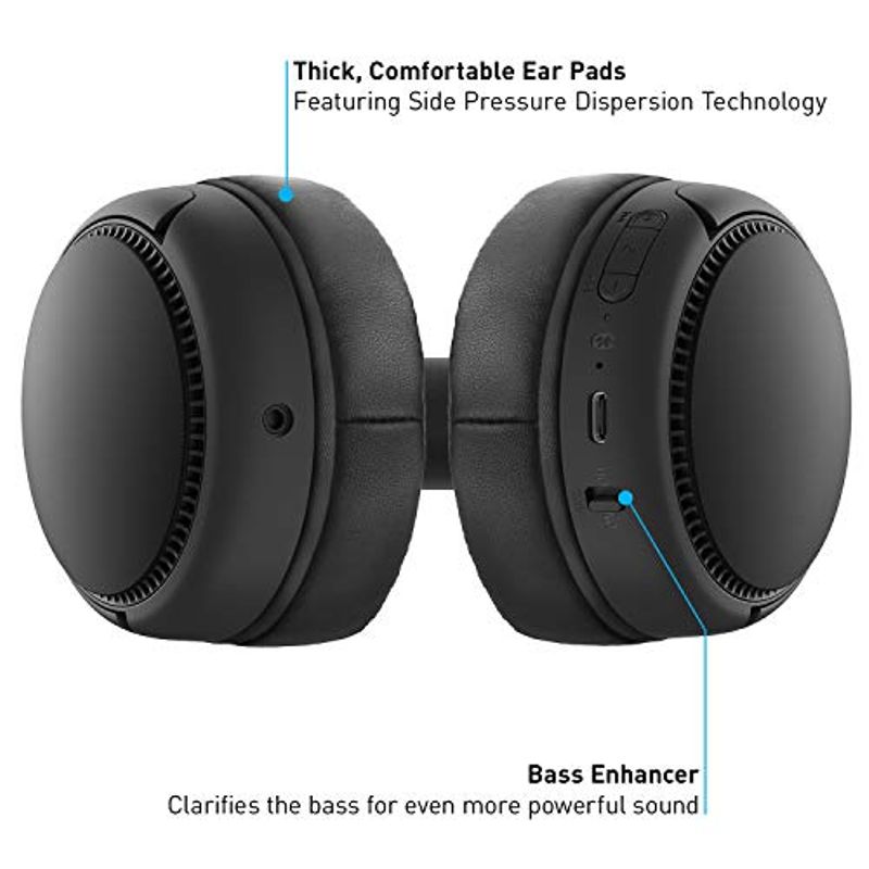 Panasonic RB-M300B Deep Bass Wireless Bluetooth Immersive Headphones, Black