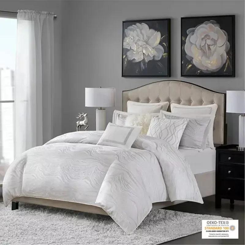 White Hollywood Glam Comforter Set King