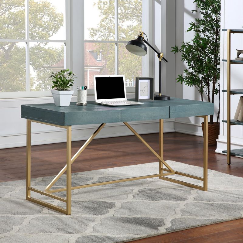 Furniture of America Vaiz Contemporary 60-inch 2-drawer Desk - Pink