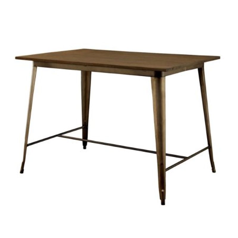Furniture of America Mayfield Counter Height Dining Table in Elm