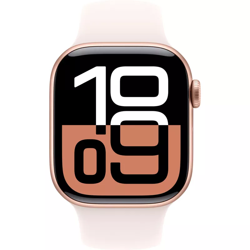 Apple Watch Series 10 (GPS) 42mm Aluminum Case with Light Blush Sport Band - S/M - Rose Gold