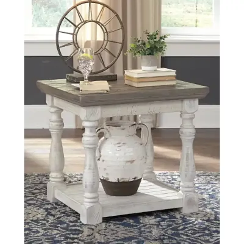 Gray/White Havalance Rectangular End Table