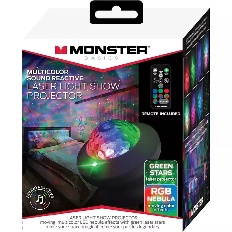 Monster Multi-Color Sound Activated Laser Light Show Projector Remote Control