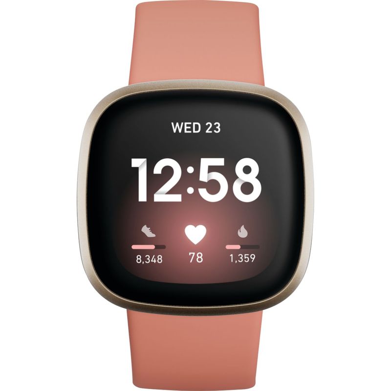Fitbit - Versa 3 Health & Fitness Smartwatch - Soft Gold