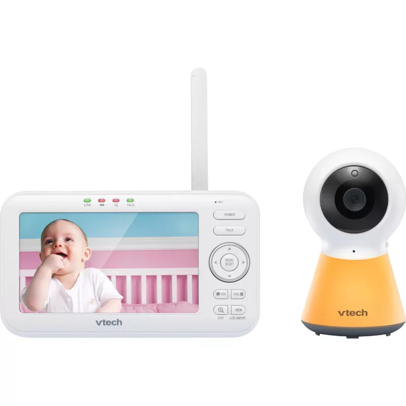 VTech - 5" Video Baby Monitor w/Adaptive Night Light - White