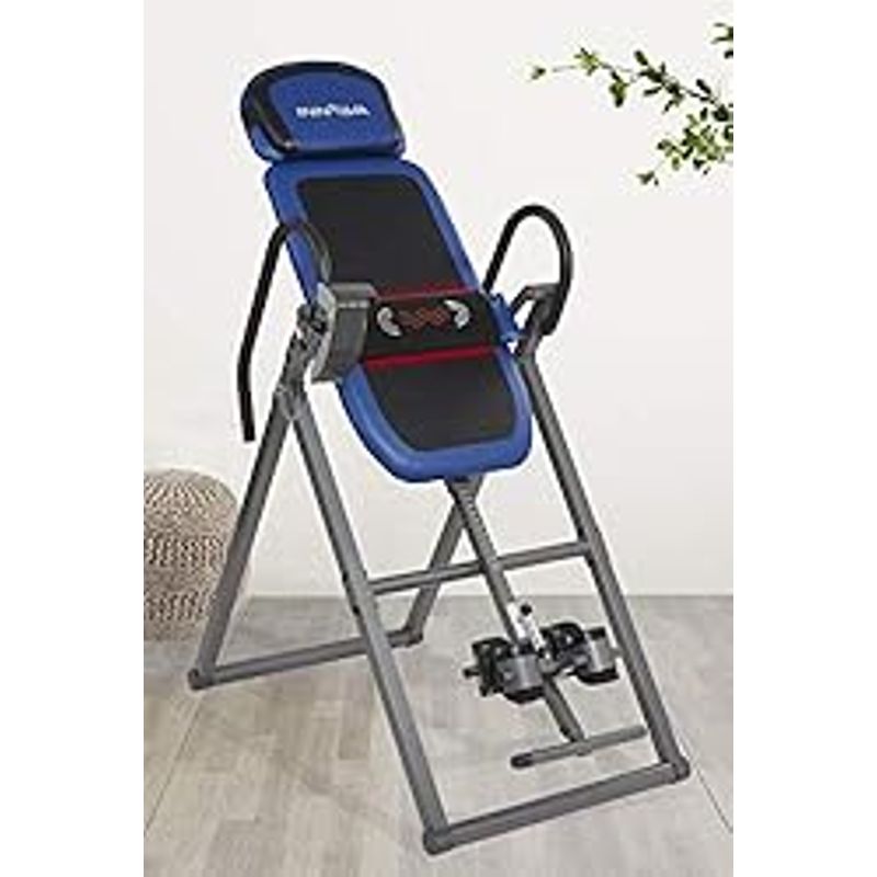 INNOVA HEALTH AND FITNESS ITM4800 Advanced Heat and Massage Inversion Table,Black/ Blue / Gray